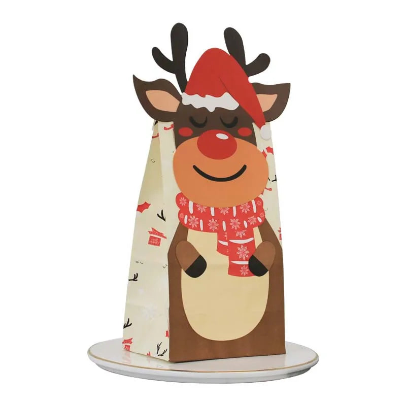 New Popular Advent Calendar Christmas Bags Set Chocolate Gift Kraft Paper Bags