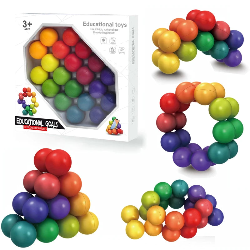 Fidget Toy Color Ball 3D Puzzle Game Stress Relief Classic Other Educational Toys for Children Training Sensory Kids Adult