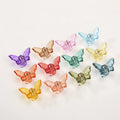 12 Colourful Kids Cute Clear Plastic Hair Accessories Jaw Clamp Clips Crystal Transparent Butterfly Hair Claw for Girls Women