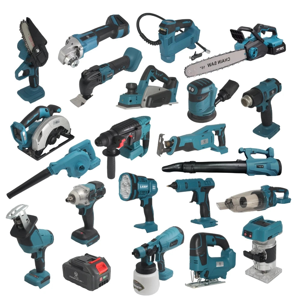 YUTUO Universal 18V 21V Cordless Lithium Battery Tool Set Brushless Electric Drill and Cutting Tools Kit