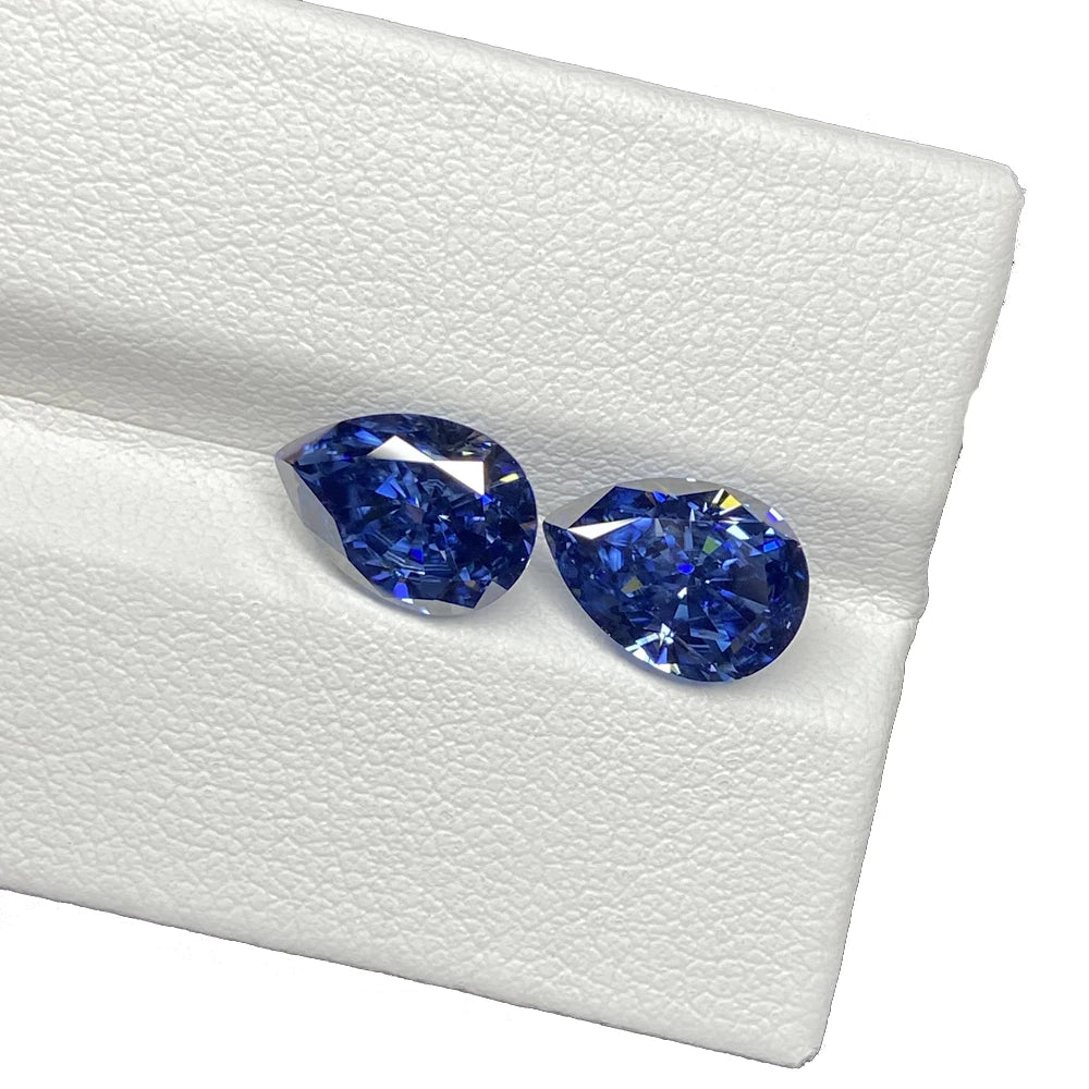 Pear Shape 5x7mm 0.8 Carat Dark Blue Loose Moissnaite Diamond for Earring Making