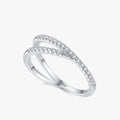 Ailmay Fashion 925 Sterling Silver Clear Dazzling CZ Geometric Stackable Finger Ring for Women Party Fine Female Jewelry