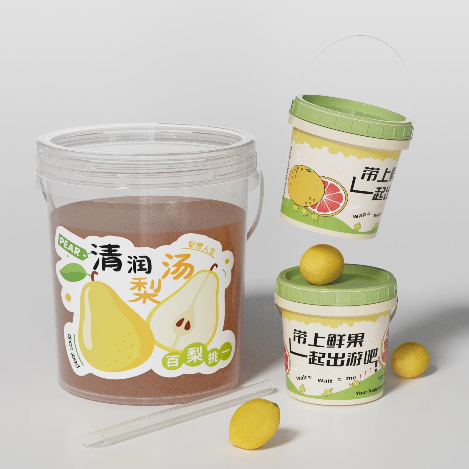 Factory Wholesale Recyclable Empty Plastic Bucket with Screw Lid for Juice and Honey Storage
