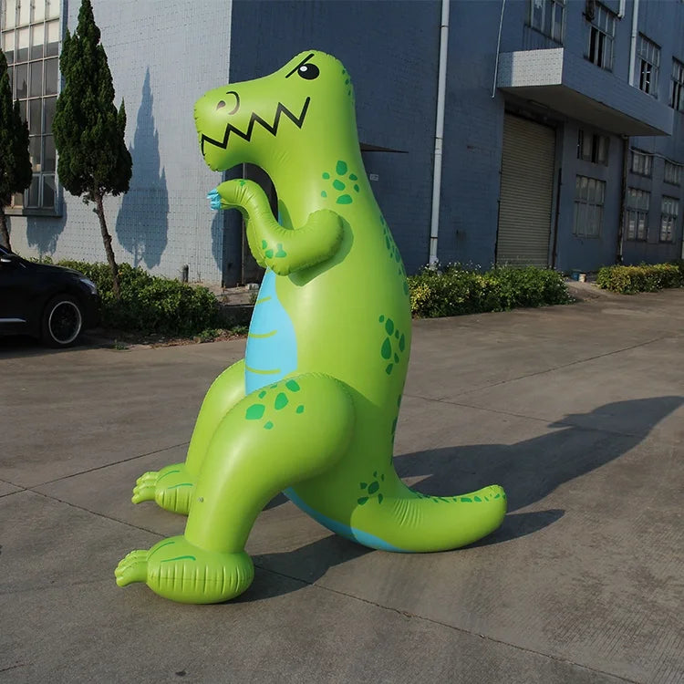 Extra Large 6 Feet Tall Eco-Friendly PVC Summer Fun Yard Green Inflatable Dinosaur Sprinkler Indoor Outdoor