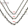 O Shape 5mm 6mm 8mm Stainless Steel Chain Necklace Boys Men's Cable Chain Punk Basic Men's Jewelry