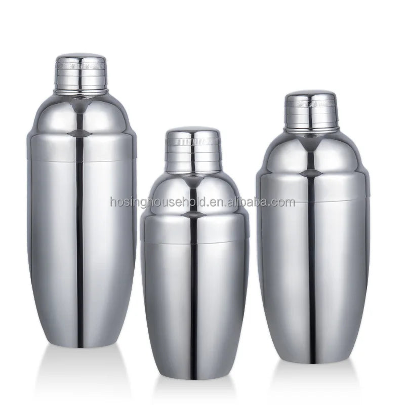 350ml Eco-Friendly Luxury Stainless Steel Bartender Martini Cocktail Shaker Three Piece Bar Tool Set