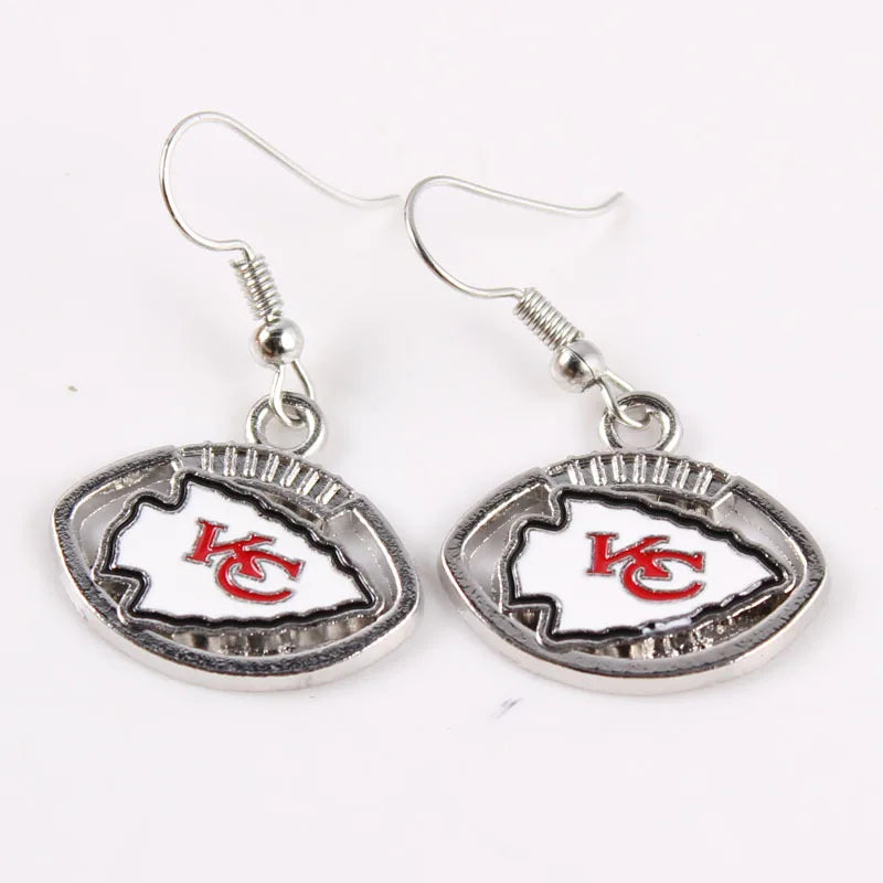 Wholesale 32 US American Football Team logo KC nfl Team Earrings