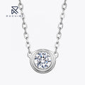 Rochime Fashion Jewelry  Mini Single Diamond Necklace 925 Sterling Silver Rhodium Plated Cubic Zirconia Accessories Women