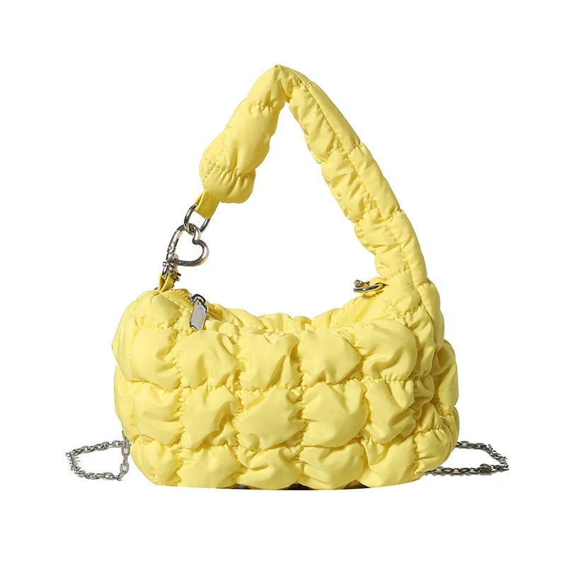 New Large Spring Summer Fashion Soft Puffer Clouds Cute Shoulder Bags Cotton Padded Women Quilted Sling Down Tote Bag for Women