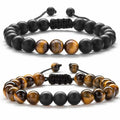 Men Women Matte Onyx Beads Gifts Bracelet Jewelry Braided Rope Natural Tiger Eye Natural Stone Yoga Beaded Stretch Bracelet