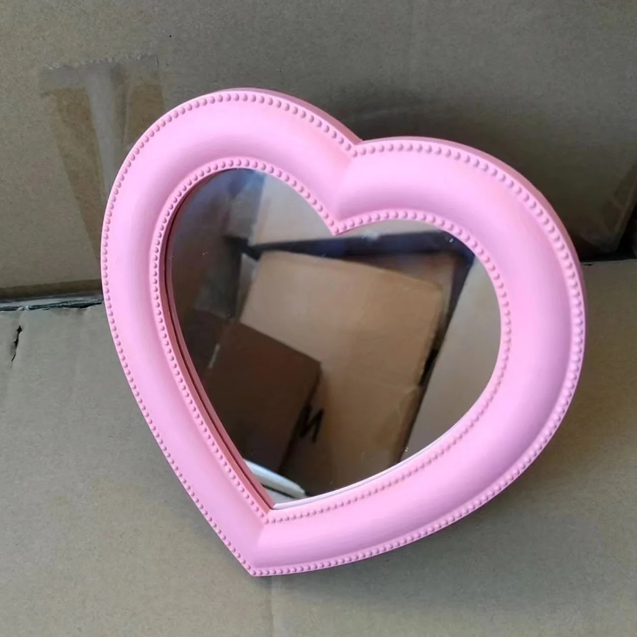Ins Hot Heart Desktop Decorative Makeup Mirror Portable and for Student Dormitory Use