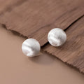 S925 Sterling Silver Frosted Brushed Ball Stud Earrings Geometric Round Earring Set Fashion Earrings Women Fine Jewelry