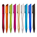 Spray painted company logo triangle pen easy rotation metal paint ballpoint pen advertising promotion printing