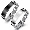 Custom Men's Stainless Steel Blank Bar Bracelet Waterproof Adjustable Watch Mesh Belt with Classic Geometric Style for Engraving