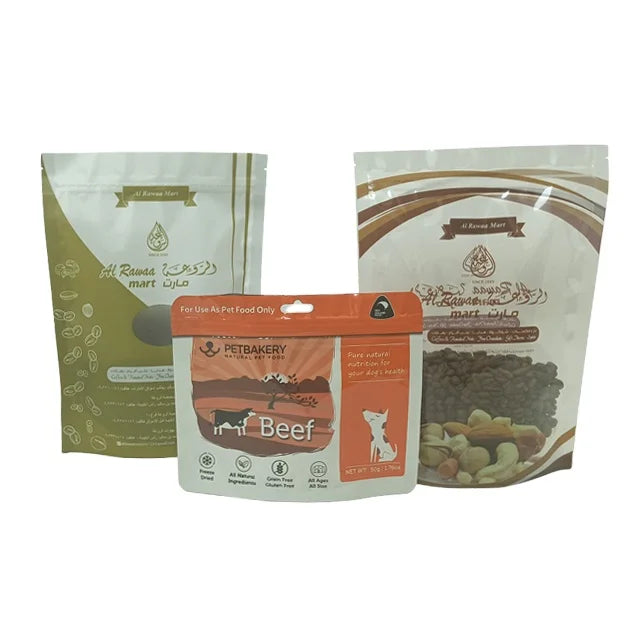 Custom Eco-Friendly Recyclable Frosted Kraft Paper Sachet Packaging Zipper Top Gravure Printed for Food Sugar Small Size