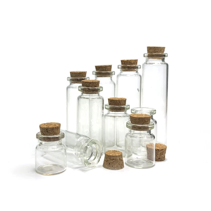 10ml 15ml 30ml Mini Bottles With Cor Lids Wishing Message Glass Bottles Vials Pudding Glass Jar With Cork Wooden Stopper Label
