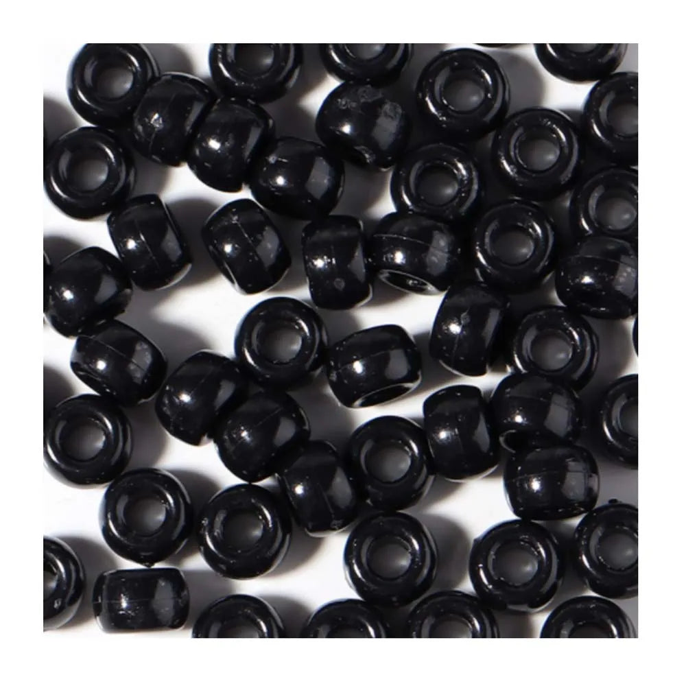 6x9mm Black White Big Hole Plastic Beads 6*9mm Round Spacer Loose Beads for Jewelry Making DIY Handmade Accessories 100pcs