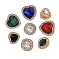 Luxury Fashionable Diamond Metal Coat Button Diy Sweater Cardigan Decorative Heart square Zircon Rhinestones Sewing Buttons