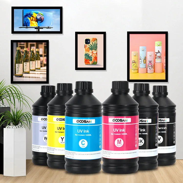 Goosam 1000ML High Temperature Scratchproof Clear Glossy UV Ink for Kyocera Head on Glass Digital Printing
