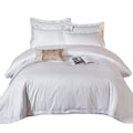 OEM 100% Cotton White Woven Bleached Dobby/Jacquard Twill Mattress Bed Sheet Pillow Cover Fabric 300TC Sateen 280cm Width Roll