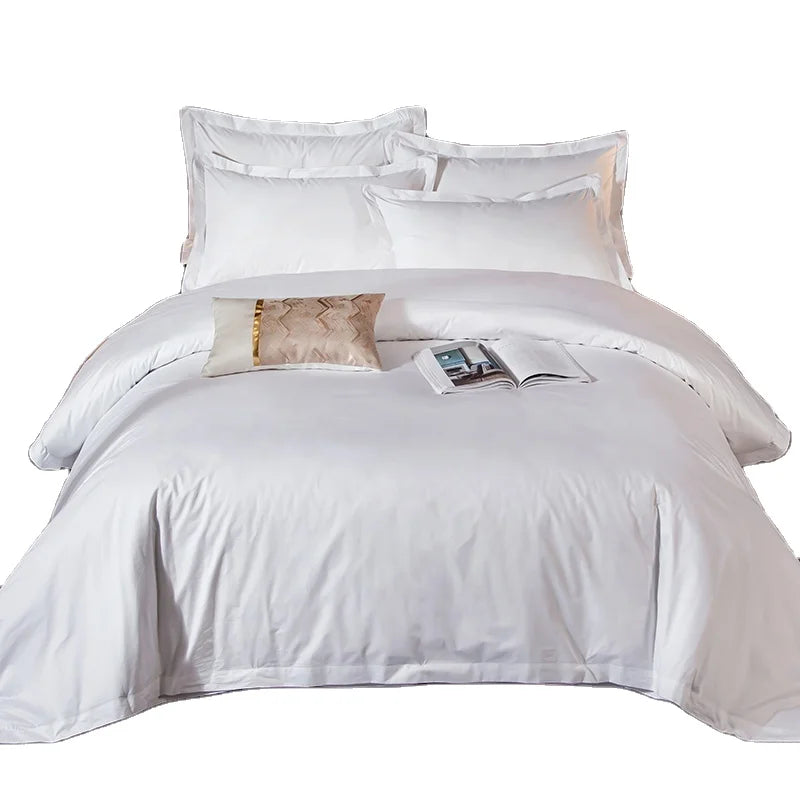 OEM 100% Cotton White Woven Bleached Dobby/Jacquard Twill Mattress Bed Sheet Pillow Cover Fabric 300TC Sateen 280cm Width Roll