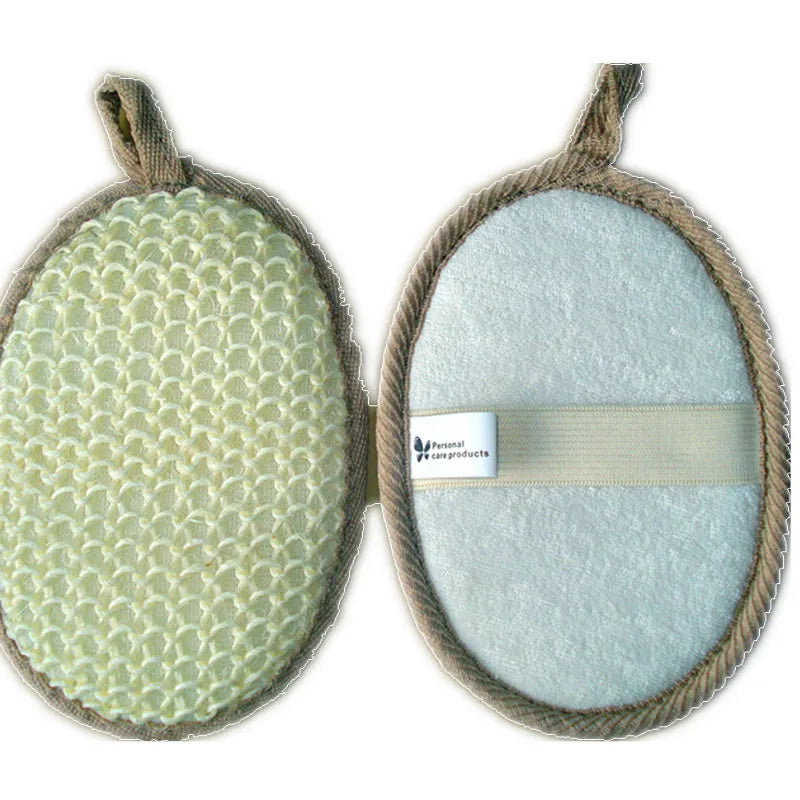 Custom Logo Natural Sisal Hemp Loofah Simple Oval Bath Towel Shower Cleanser Gloves Body Wipe Massage Home Spa Use