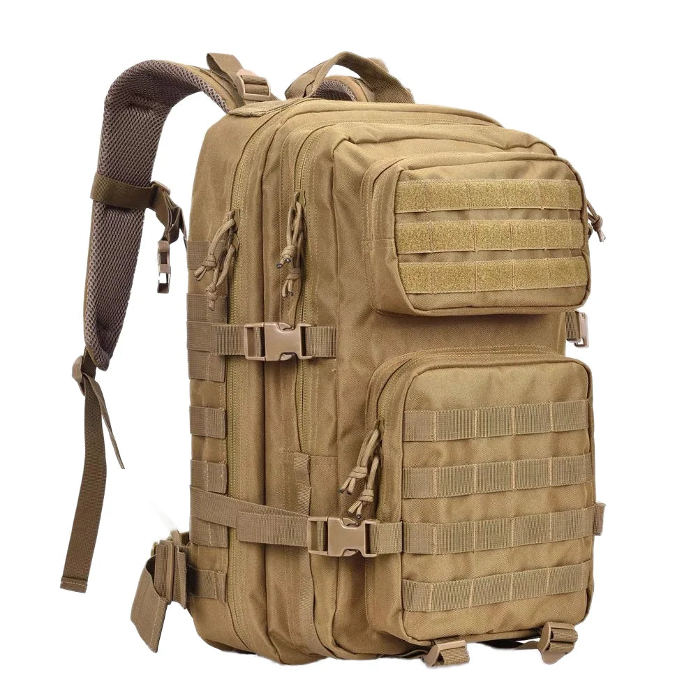 Men's Large Capacity Outdoor Tactical Backpack Waterproof Camouflage Design for Camping Mountaineering Leisure Travel Sports