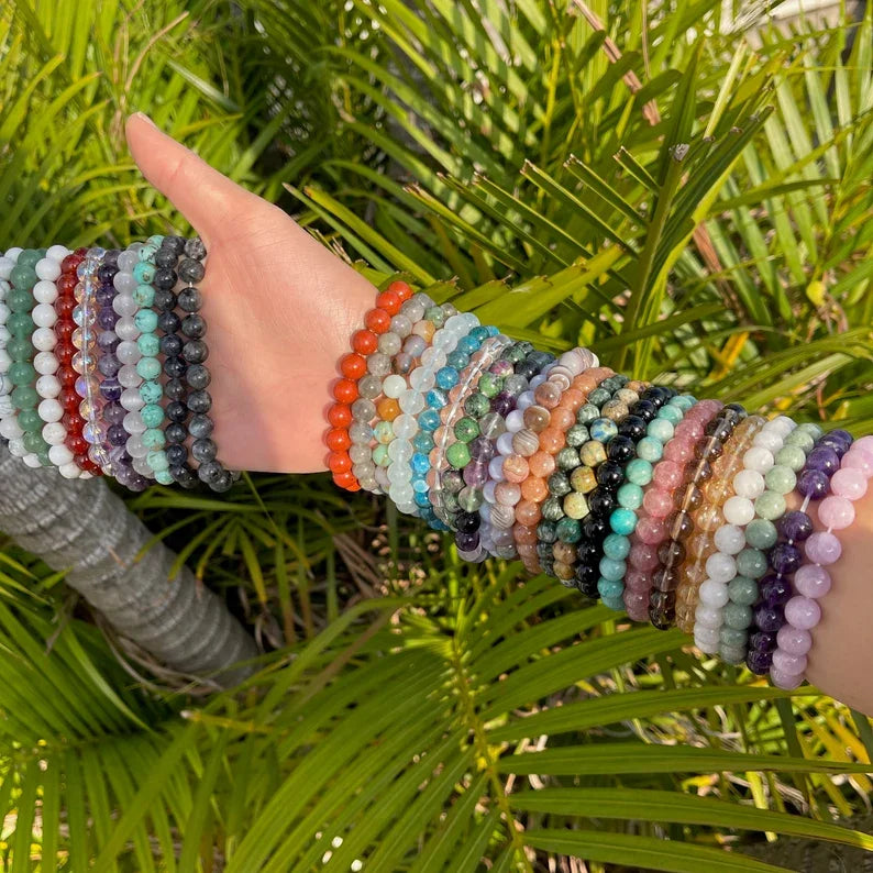 Dropshipping 8mm Woman 10mm 12mm Bead Men Summer Natural Healing Crystal Beaded Elastic Fashion Jewelry Couple Bracelet