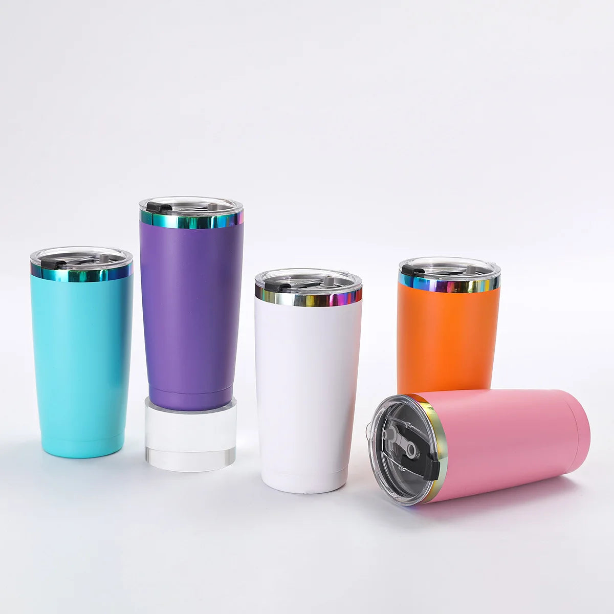 Factory Direct Custom Color 20oz Travel Cup Double Wall Stainless Steel Vacuum Insulated Tumbler with Lid and Straw