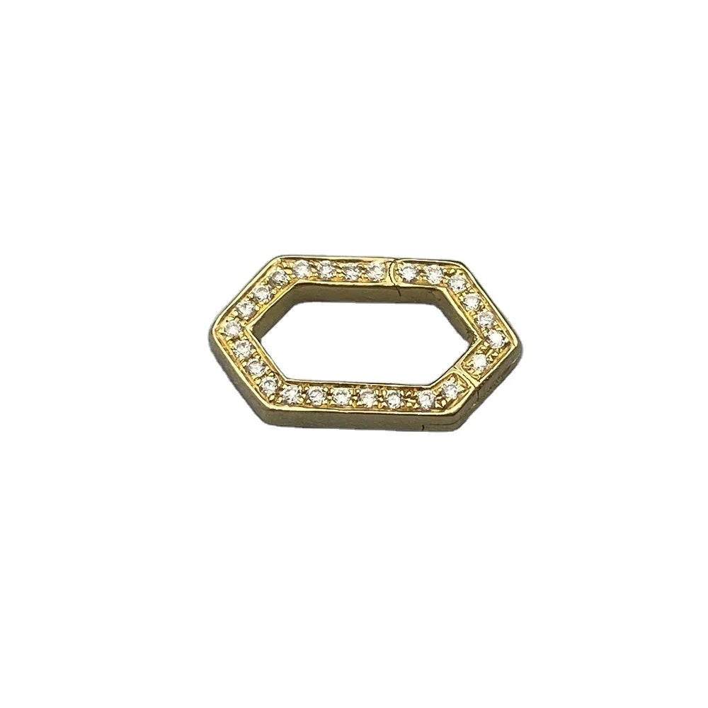 Fine Jewelry Making Accessories Pure Real Solid 18karat Au750 Gold Diamonds Universal Connector Buckle Clasp Lock Manufactory