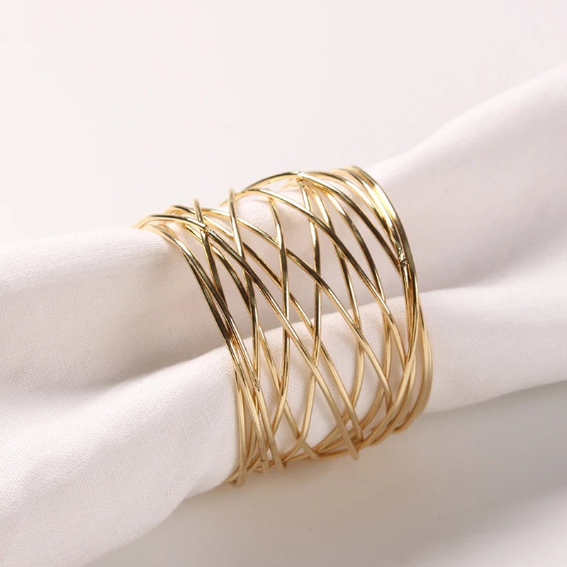 Metal Plating Napkin Rings Simple Wrap Wire Napkin Buckle Perfect Tabletop Decoration for Wedding Parties Family Gathering