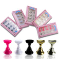 Pack 5 Magnetic Nail Holder Display Stands Gold Silver Rose-Golden Shelf for Gel Polish Manicure Pedicure Tool Display Practice