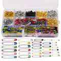 500 Pieces 7 Sizes Safety Pins Assorted Durable Large Safety Pins Small 19mm - 50mm for Home Office Use Art Craft Sewing