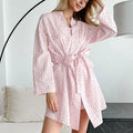 Enyami Pajamas Cotton Turn Down Full Sleeves Top Underwear Shorts 3 Pieces Sets Pajama Homewear Elegant Women Suit