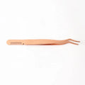 Wholesale Best Price Gold Stainless Steel Slanted Tip Tweezers Custom Private Label Lash Tweezers with Comb for Women