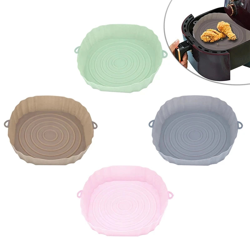 2025 Custom Hot Selling 18mm Multi-functional Air Fryer Parchment Silicone Heat-Resistant Silicone Air Fryer Mats Pot