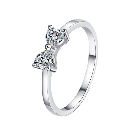 0.6 Carat 925 Sterling Silver Moissanite Rings Vvs1 D Color Heart Shape Moissanite Diamond Engagement Ring