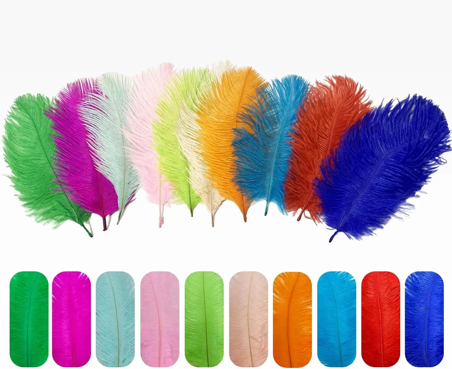 6-12 Inch 15-30cm Ostrich Drab Feathers for Craft Costume Wedding Party and Home Decor Feathers
