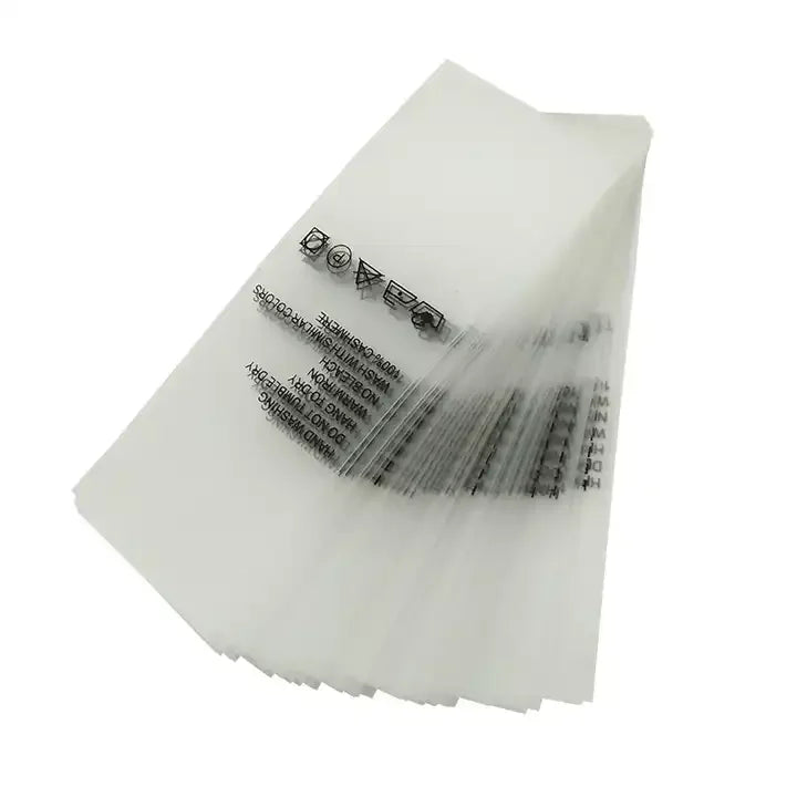 Custom Wash Labels Transparent Soft Clothing Care Sticker Wholesale Custom Printing Clear TPU Washing Labels