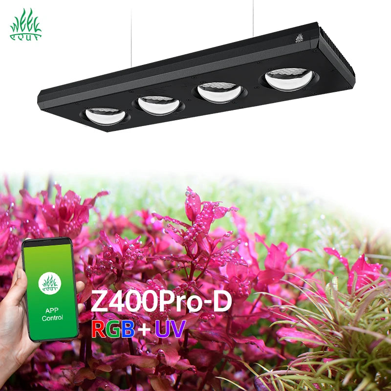 WEEKAQUA Z400D PRO Adjustable Height Aquarium Lamp Sunrise Sunset Fish Tank LED Aquarium Light for Aquariums