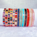 Urban Streetwear Hip Hop Jewelry Cubic Zirconia Tennis Bracelet 18k Gold Plated Rainbow Bling Artificial Diamond Tennis Bracelet