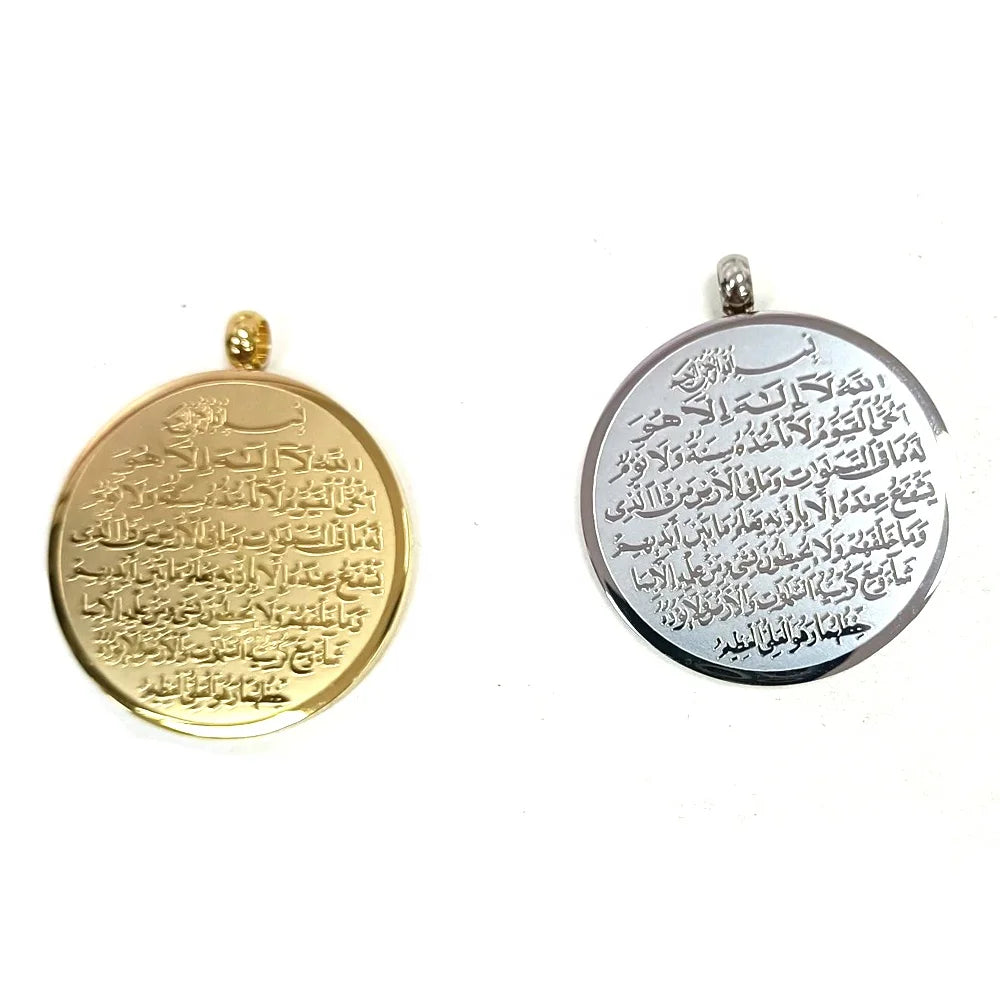 Wholesale for Mashallah Arabic Charms Islamic Religious Stainless Steel Gold/Silver Plated Pendant Baby
