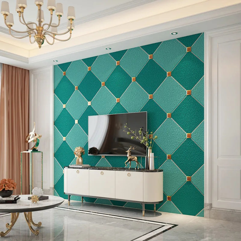 Hot New Stone Embedding Atmosphere TV Background Wall Deerskin Velvet Wallpaper Living Room Bedroom Simple Diamond Wallpaper