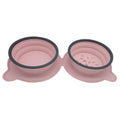 ZMaker Portable Slow Feeder Dog Bowl 1000ml Folding Food-Grade Silicone Double Pet Dog Bowl