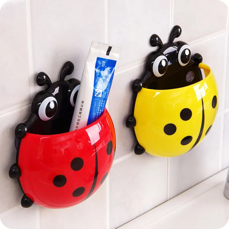 Cartoon Suction Wall Toothbrush Storage Holders Kitchen Spoon Rack Cute Kids Toothbrush Toothpaste Holder for Bathroom