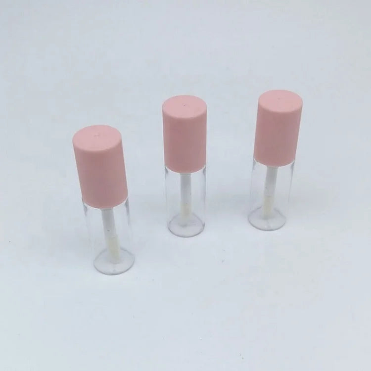 Custom 3ml Pink Clear Cosmetic Package Lipstick Lip Gloss Tube Packaging Container MIni Empty Plastic Bottle Lipgloss Tube