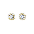 Factory Wholesale Best Price 925 Sterling Silver Small Earrings Round Circle Full Diamond Gold Plated Stud Earrings for Women
