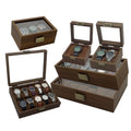 Vintage Brown Walnut Wooden Watch Box 1 2 3 6 10 12 Slots Watch Display Case for Retail Storage