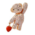 Classical Bear Brooch Collar Decoration Rhinestones Cute Animal Brooch With Gift Box