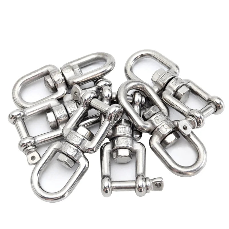 Universal Swivel Ring M3M4M5M6M8-M28 Durable 304 Stainless Steel Figure 8 Ring Swivel Connector Polished for Bags Boxes Carton